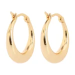 14K Gold Graduated Hoop Huggie Earring