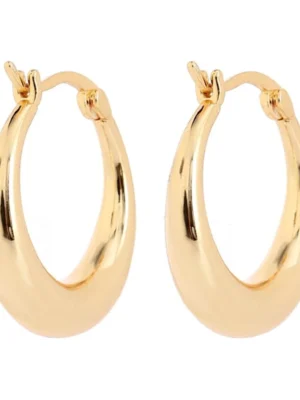 14K Gold Graduated Hoop Huggie Earring