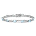 Primal Silver Sterling Silver Rhodium-plated Blue Topaz Bracelet