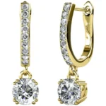 Cate & Chloe McKenzie 18k Yellow Gold Plated Drop Dangle Crystal Earrings with Swarovski Crystals