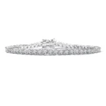 JeenMata Classic 5.5 TCW Round Cut Tennis Bracelet Eternity Design in 18K White Gold over Silver