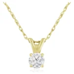 SuperJeweler 14 Karat Yellow Gold 1/6 Carat Diamond Solitaire Necklace, 18 Inches For Women