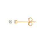 Unique Moments 1/10 Ct Round Lab Grown Diamond Stud Earrings in 10K Yellow Gold for Women (J-SI-I1)