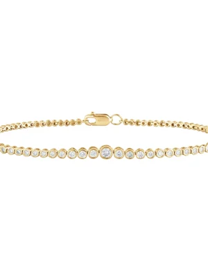 Unique Moments 1/2 Ct Bezel Set Round Lab Grown Diamond Chain Bracelet in Sterling Silver (H-I, SI-I1)