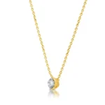 Brilliance Fine Jewelry Modern Collection 1/4 Ct Lab Grown Diamond 14KT Gold Plated Solitaire Necklace